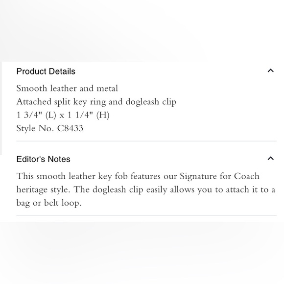 Coach Keyfob, Signature C leather and brushed nickel metal, NWT - Picture 9 of 9